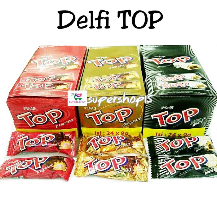 Delfi TOP Wafer Chocolate / Black on White (isi 24 x 9 gr)