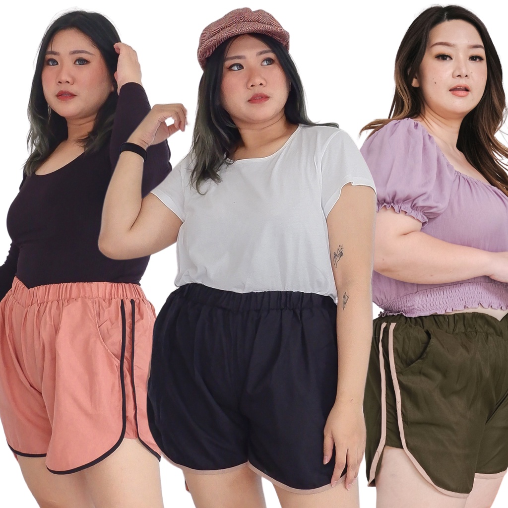 HOTPANTS JUMBO BIG SIZE POLOS CELANA PENDEK WANITA XXXL BAJUBUNDA HP KATUN