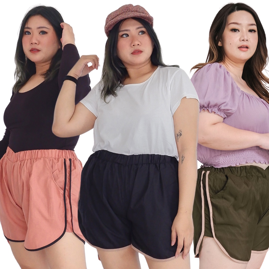 HOTPANTS JUMBO BIG SIZE POLOS CELANA PENDEK WANITA XXXL BAJUBUNDA HP KATUN