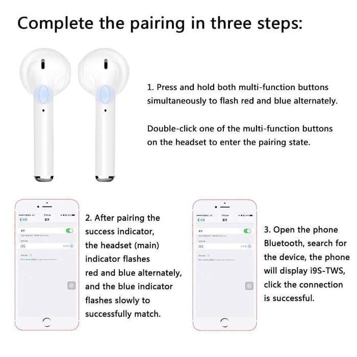 HANDSFREE HEADSHET HF BLUETOOTH TWS I7S - I9S