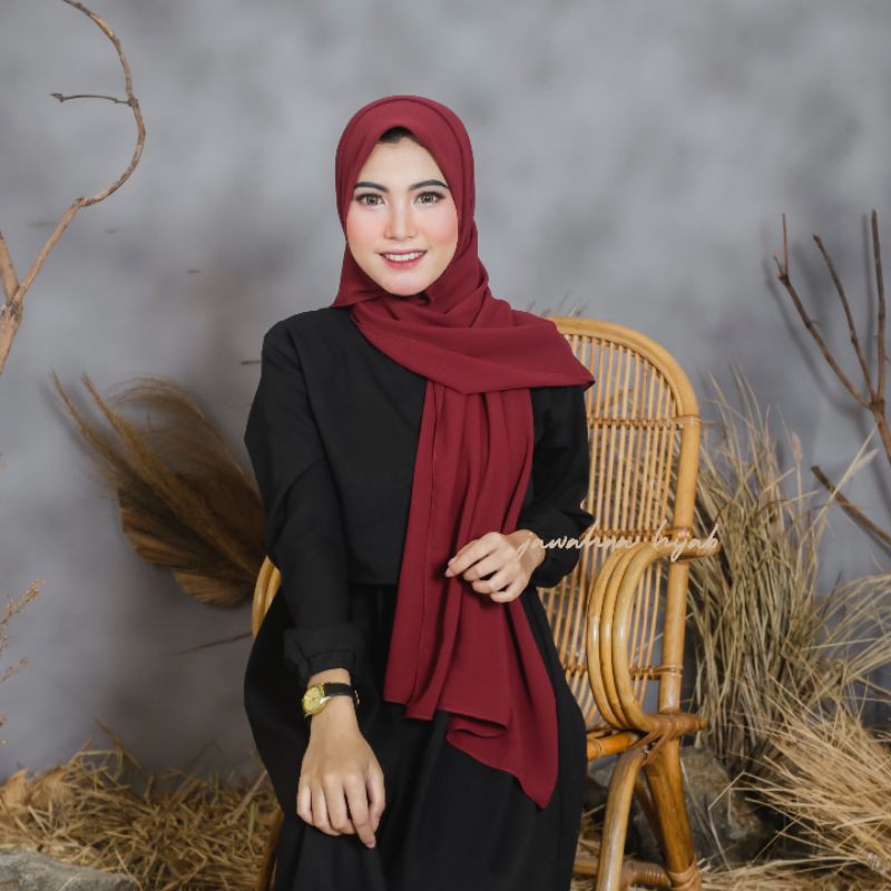 KHAIRA (PASHMINA SQUARE) part. 1 / PASHMINA CERUTY / PASHMINA ANTEM / PASHMINA ANTI TEMBEM-PS MAROON