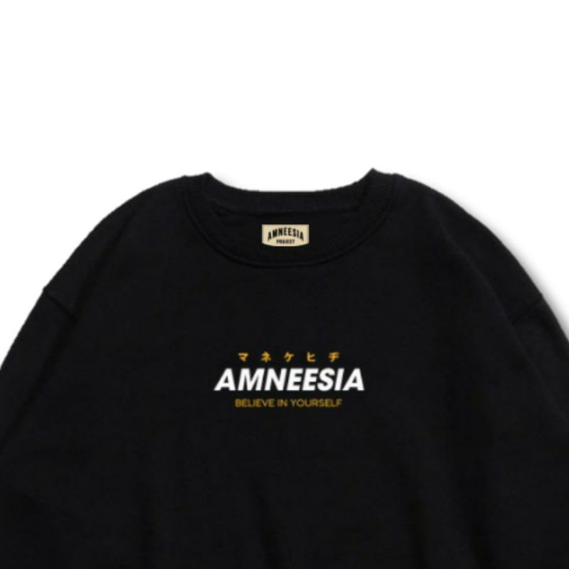 AMNEESIA • Jaket Sweater Hoodie CREWNECK Bordir Original Pria Dan Wanita High Quality Premium Distro