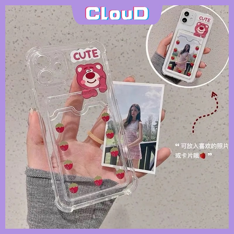 Soft Case TPU Transparan Motif Kartun Lotso Winnie the Pooh Untuk iPhone 13 11 12 pro Max 6 6s 8 7 plus X XR XS Max SE 2020