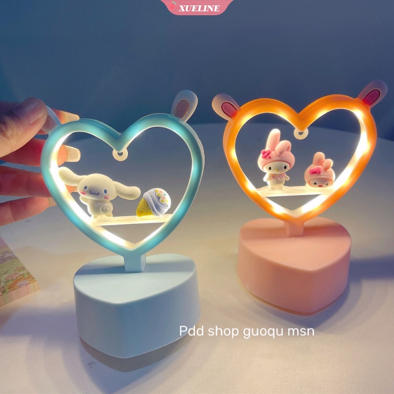Sanriod Lampu Meja Led Model Anime Mymelody Kuromi Cinnamoroll Kitty Romantis Untuk Kamar Tidur Anak