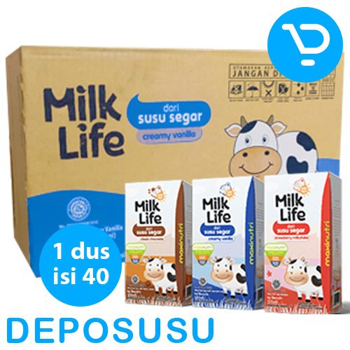 

SUSU UHT MILK LIFE 115ML 1 KARTON ISI 40x115ml