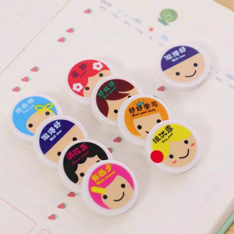 C1 Penghapus Lucu isi 4pcs | Eraser | Stip Correction Karakter | Penghapus Pensil Anak SD SMP SMA