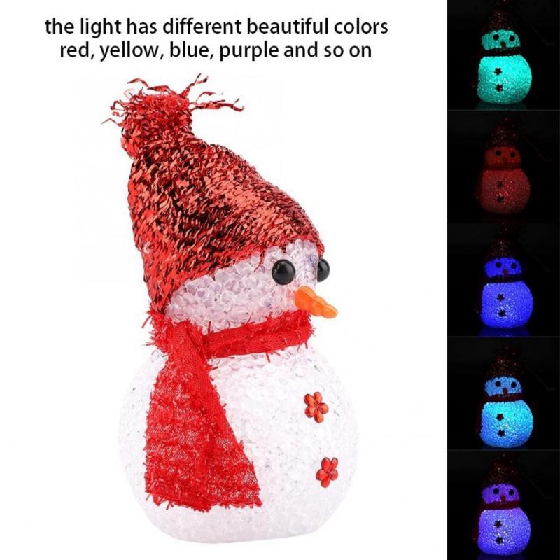 Ornamen Lampu Led Desain Snowman Santa Claus Untuk Dekorasi Pesta Natal