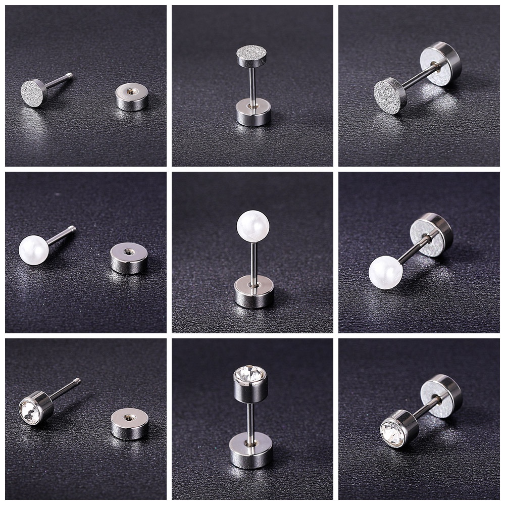 1 Pc Anting Stud Kristal Bentuk Bunga Mawar Kupu-Kupu Bahan Stainless Steel