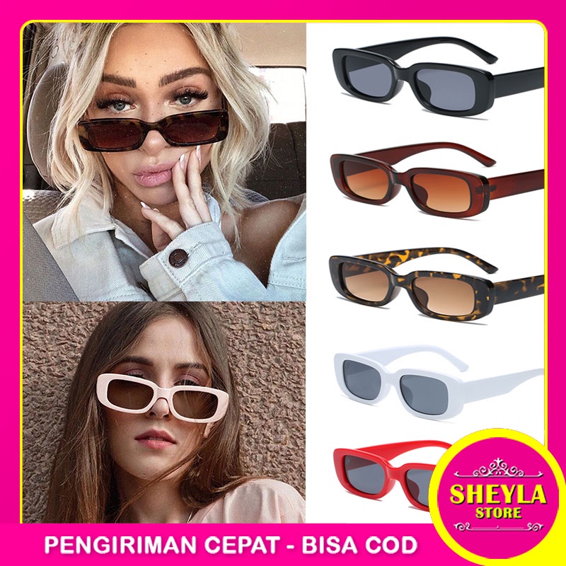 Kacamata Fashion Wanita Kacamata Gaya Persegi Panjang / Kacamata Retro Vintage Sunglasses Korean Import / TS-23