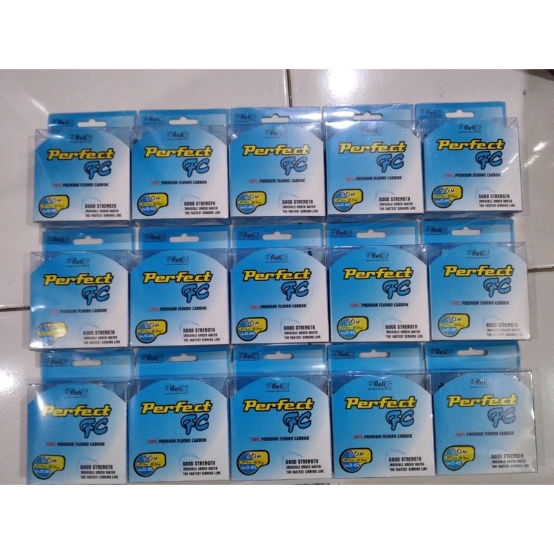 SENAR PERFECT RELIX FC 50m - 0.45mm / 045 / 27.1 LBS NILON PERFECT FC TRANSPARANT PUTIH FLUOROCARBON