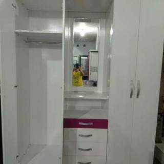  Lemari  3  Pintu  Jumbo Finishing Duco Lebar  180cm Shopee 