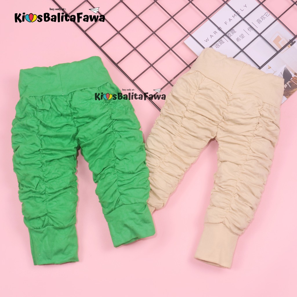 Legging Kerut Polos uk 3-12 bln / Celana Anak Celana Anak Perempuan Celana Legging Murah