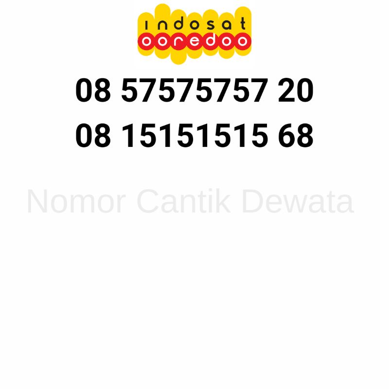 Nomor Cantik Im3 Kartu Perdana Indosat Nomer Cantik Seri 57575757