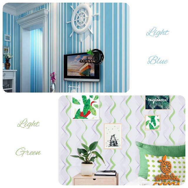 TERMURAH wallpaper dinding wallpaper garis biru