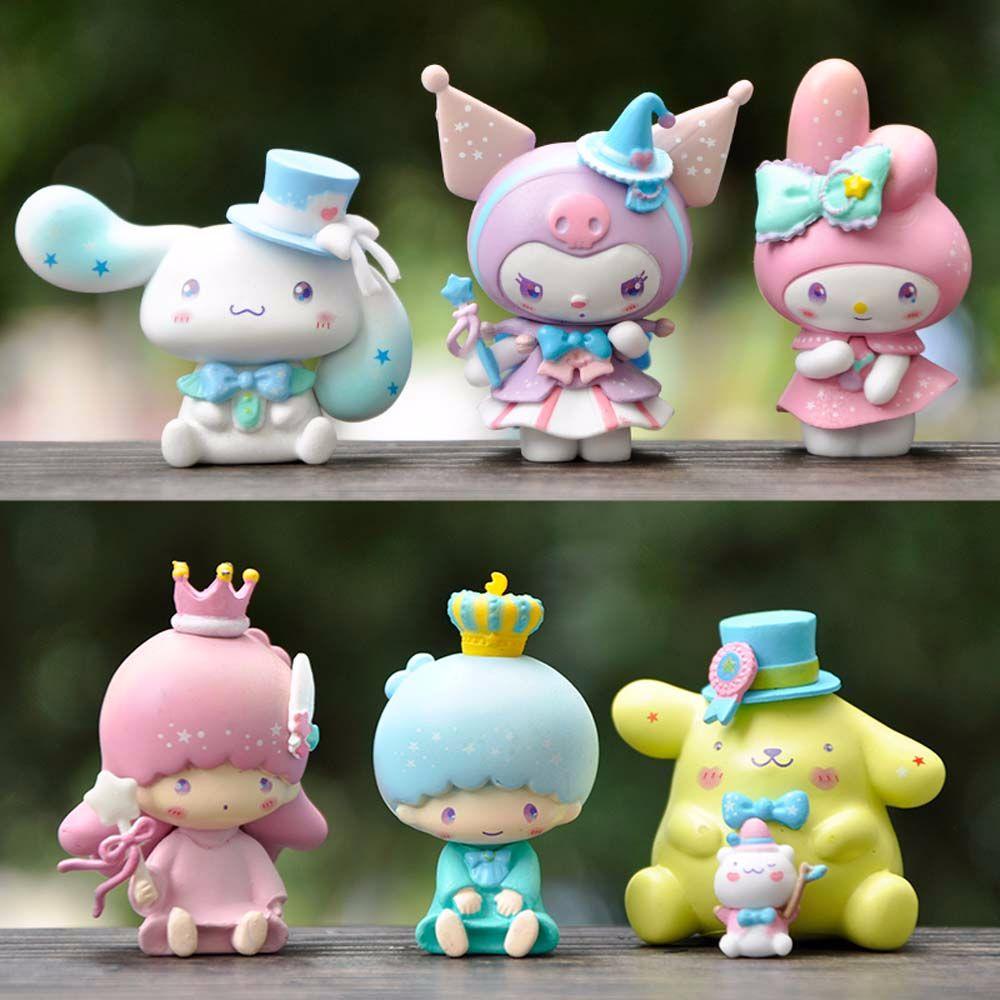 Lanfy My Melody Mainan Anak Lucu Model Koleksi Kuromi Dekorasi Desktop Cinnamoroll Figure Toys