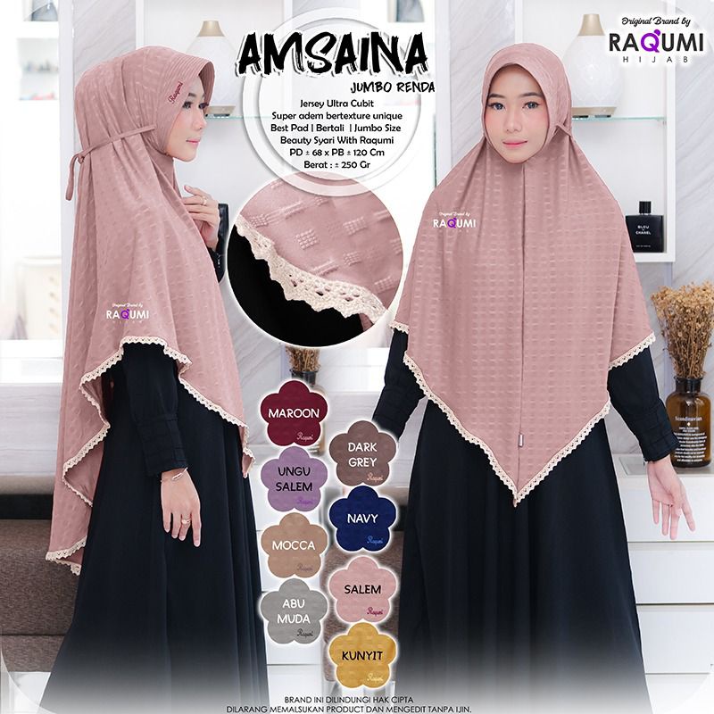 Amsaina Jumbo Renda Original Raqumi Hijab