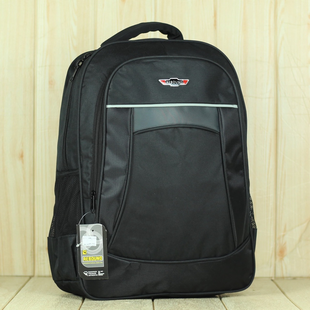 Ransel Outdoor Tas Hitam Backpack Sekolah Rebound Garis Atas Silver Tas Laptop Keren Sma Tebal