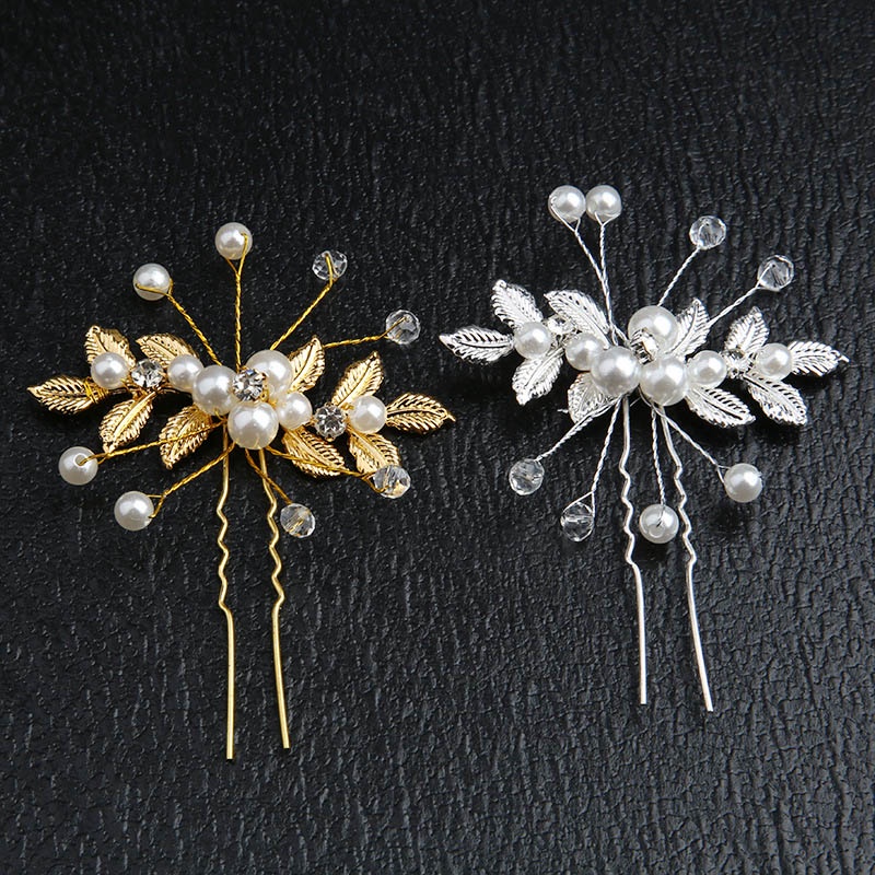 COD❤️Wedding Bridal Vintage Pearl Flower Crystal Hair Pin Bridesmaid Clips Side Comb Jepit Rambut Mutiara Fashion Korea Wanita