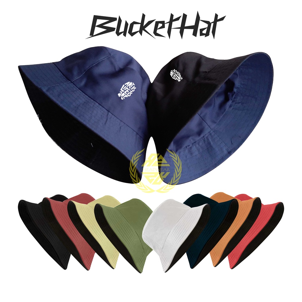 Topi Bucket Hat Logo Art Is LifeTopi Bucket Bolak-balik Pria Outdor Topi Bucket Distro Topi Ember Wanita Pria