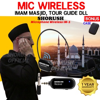 Shorush IM 1 Mikrofon Mic Clip On Wireless UHF 2.4G Presentasi Tur Imam Masjid Musholla