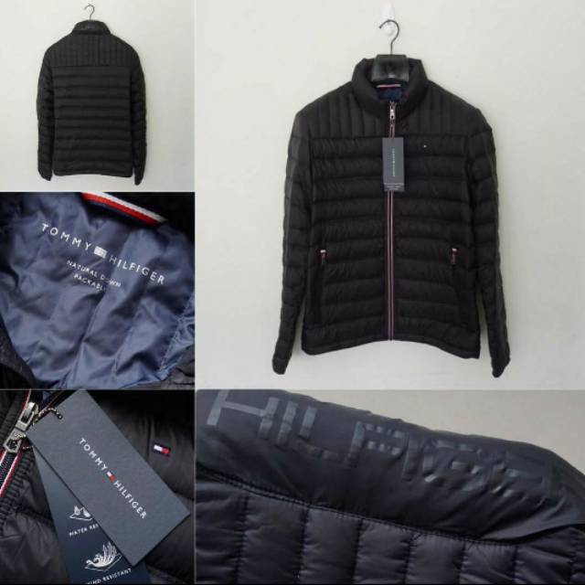 Original Tommy Hilfiger mens ultra loft packable puffer black natural down jacket