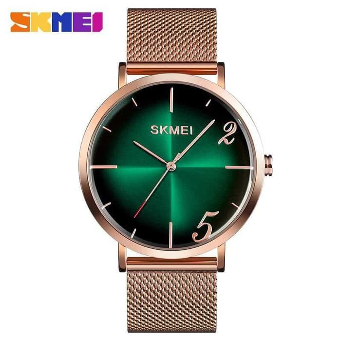 SKMEI Jam Tangan Analog Pria 9200 Rose GoldGreen