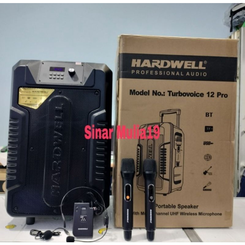 Speaker Aktif Portable HARDWELL 12 inch Original Bluetooth Hardwell Turbovoice 12 PRO