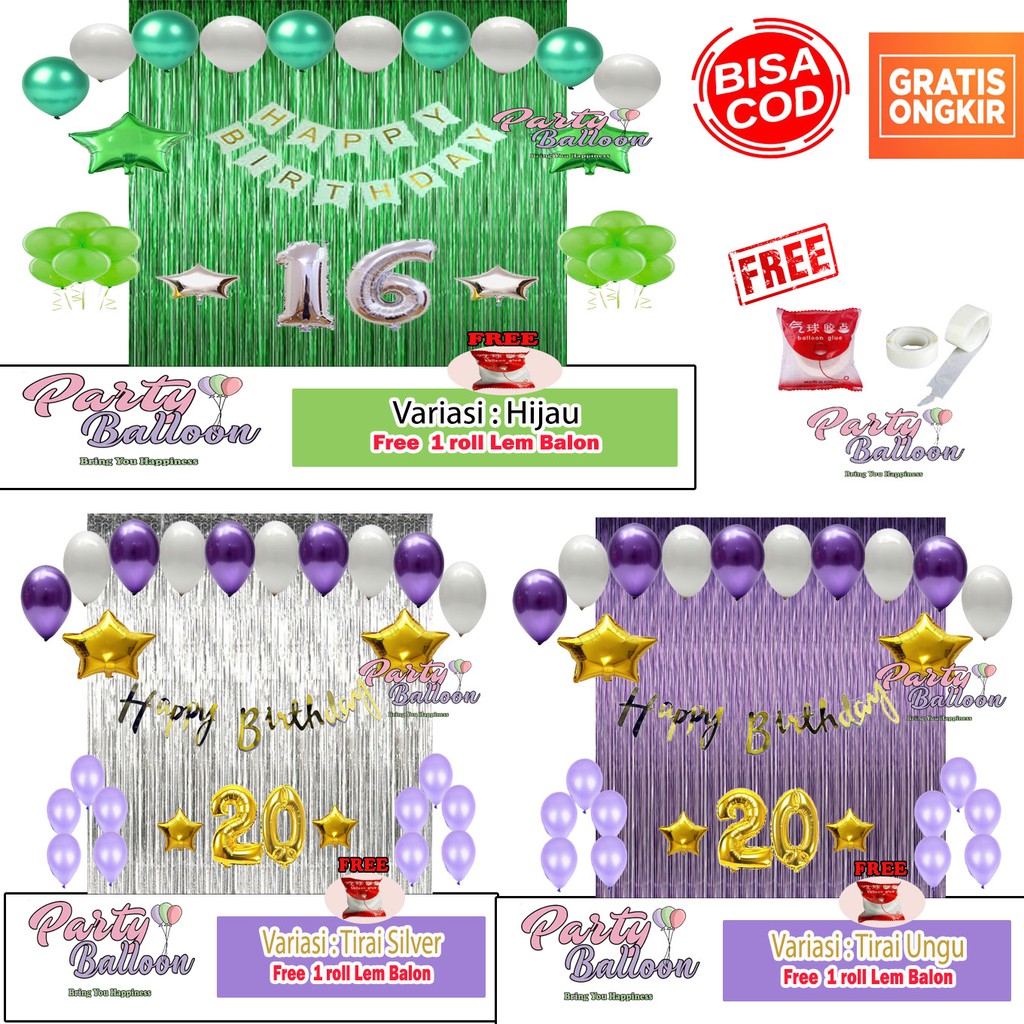 Jual Paket Dekorasi Ulang Tahun Murah Tema Hijau | Ulang tahun dekorasi