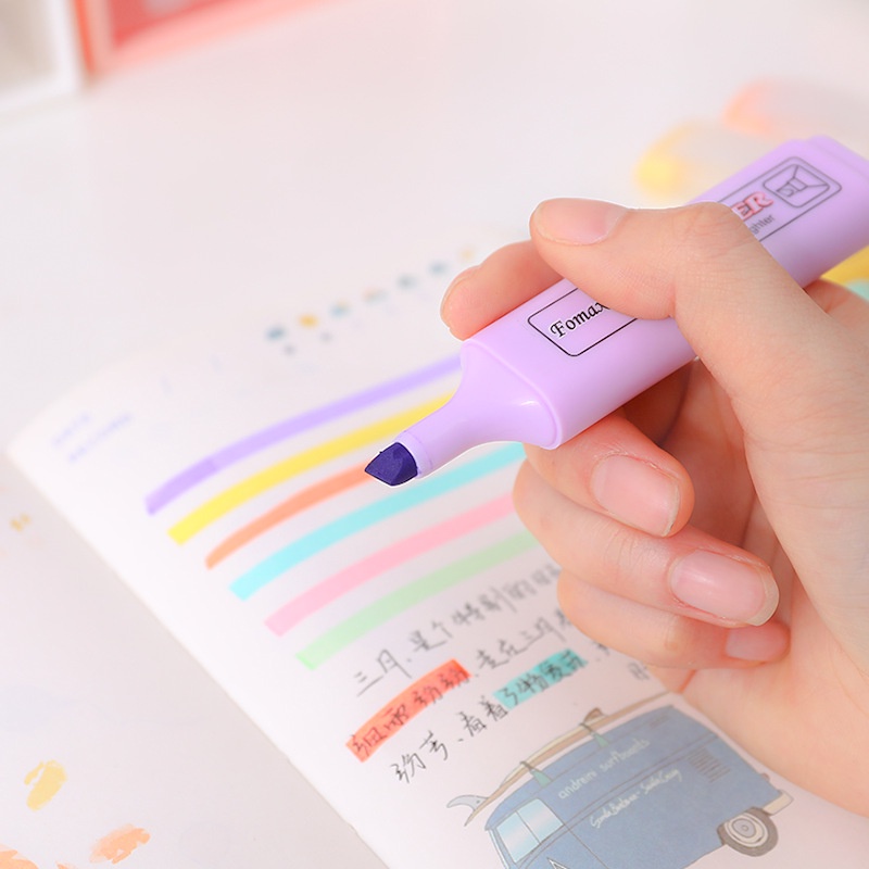 2pcs/Set Durable Large Capacity Candy Color Highlighter For Students