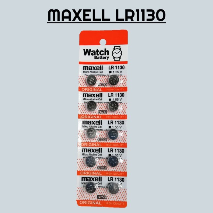 Baterai Maxell 1130 kalkulator mainan 512 812 LR1130 LR 1130 lr-1130