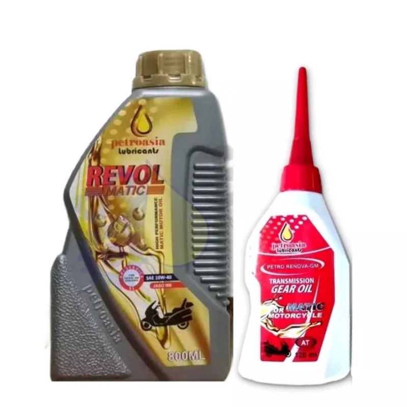 PAKET Oli MATIC REVOL PETROASIA 10W-40  0.8L + OLI GARDAN 120 ML