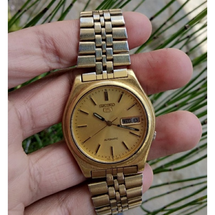 Jam tangan Seiko 5 Automatic Cal7009 Gold (TERJUAL)