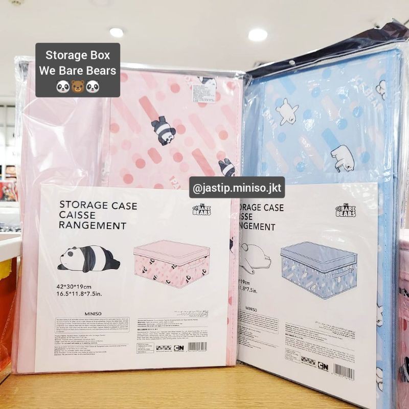 MINISO 🆕 WE BARE BEARS Storage Box LARGE (sz. 42x30x19cm)