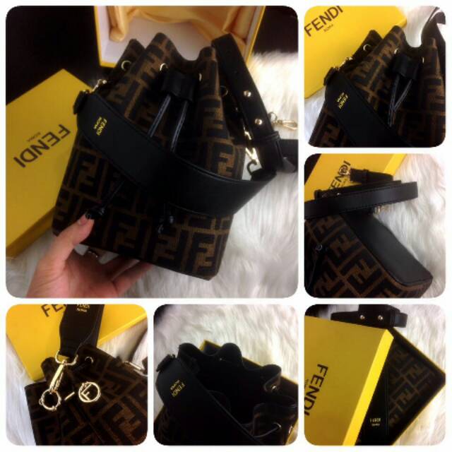 #FD-6005 New Arrival FENDI Montresor FF Velvet Bucket Bag SS18