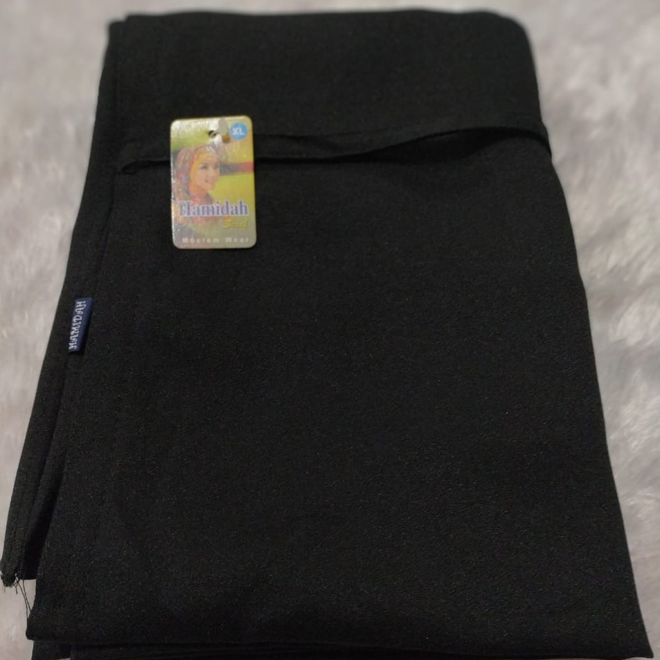 KERUDUNG BERGO MARYAM JUMBO XL MOSCREPE HIJAB BERGO MARYAM JUMBO MOSCREPE-BLACK