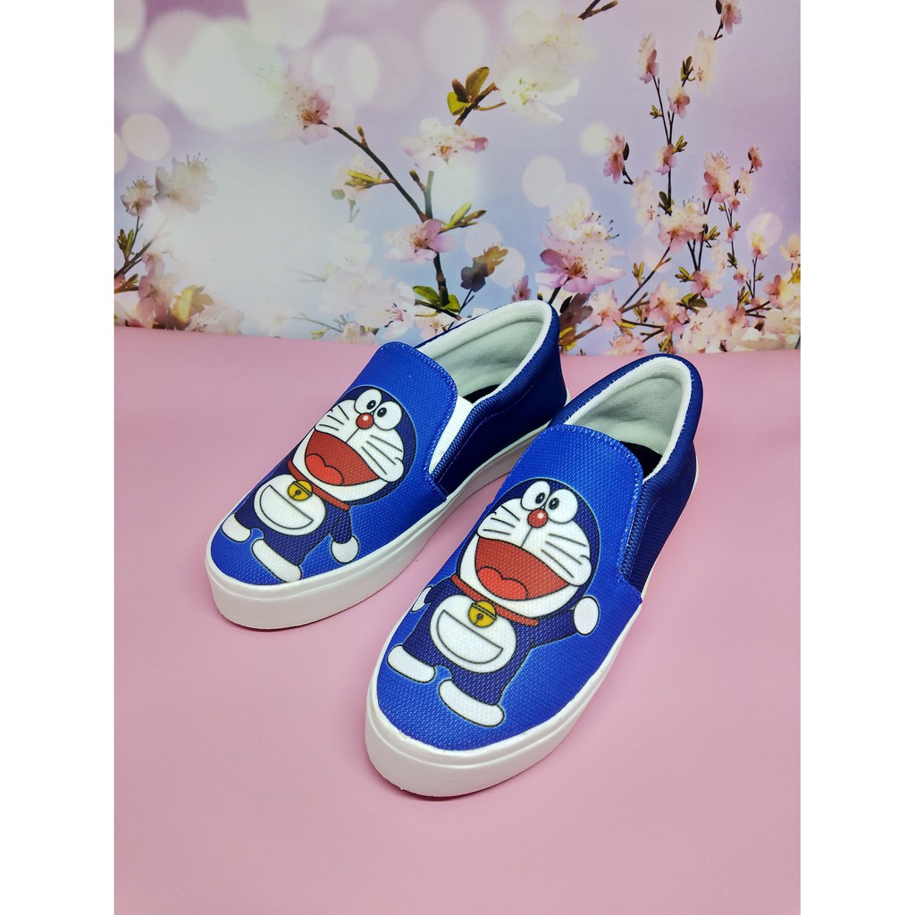 SEPATU WANITA SLIP ON DORAEMON DORAMI BEST SELLER MURAH - BIRU