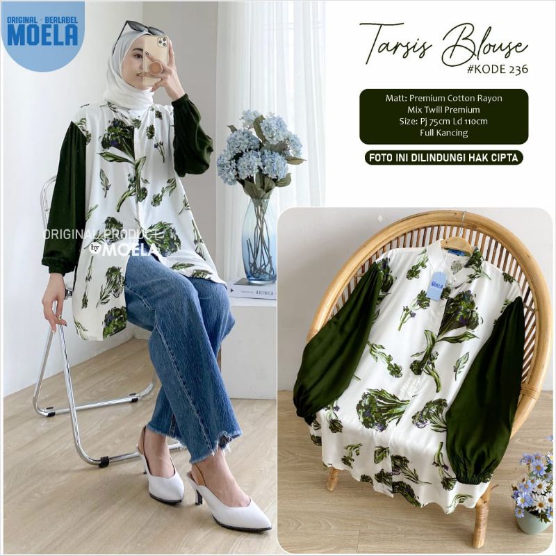 TARSIS BLOUSE LD 110cm // ATASAN WANITA ORIGINAL BERLABEL // BY MOELA-236