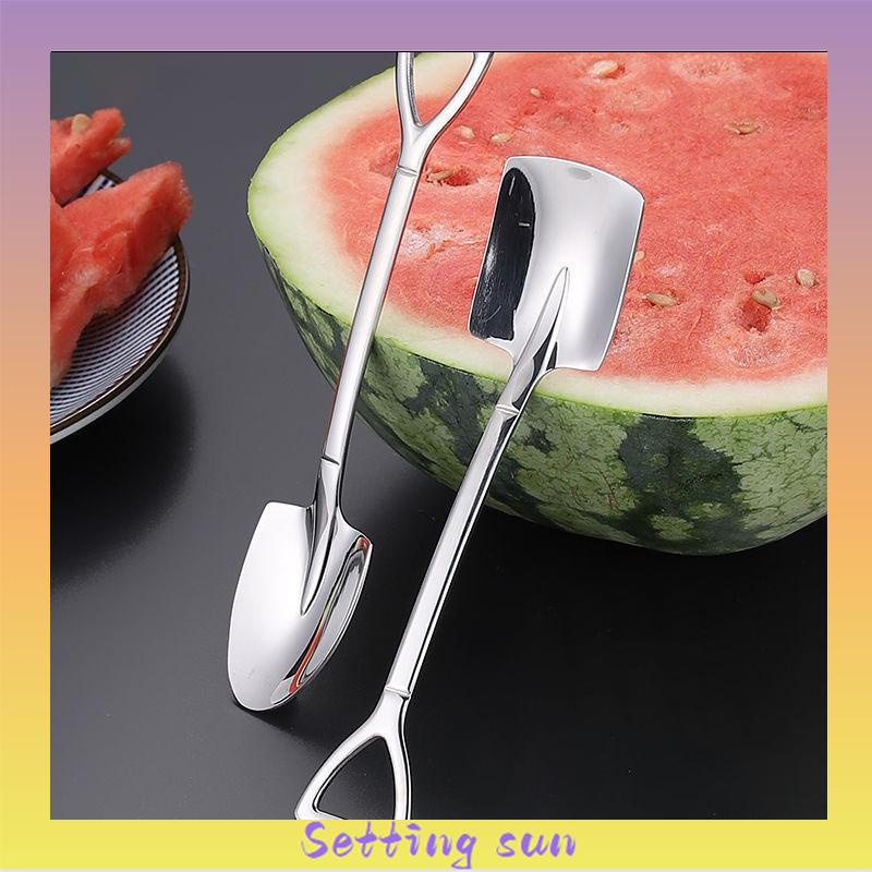 Sendok Sekop Melon Semangka Bahan Stainless Steel Tebal Gaya Retro Untuk Rumah TN