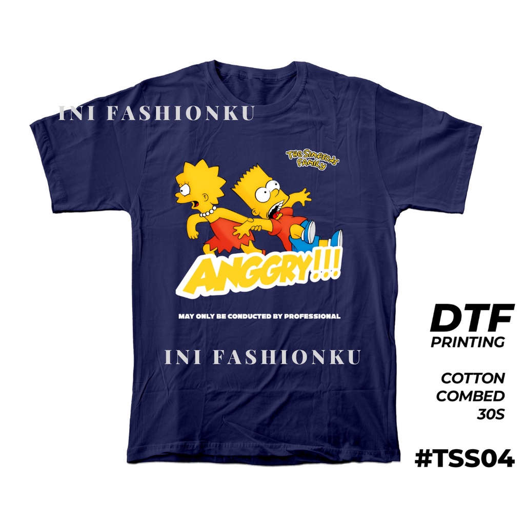 T-SHIRT KEKINIAN  DTF THE SIMPSONS UNISEX SERIES 04| BART SIMPSON ANGRY T-SHIRT FASHION| BAJU KAOS ATASAN UNISEX PRIA DAN WANITA