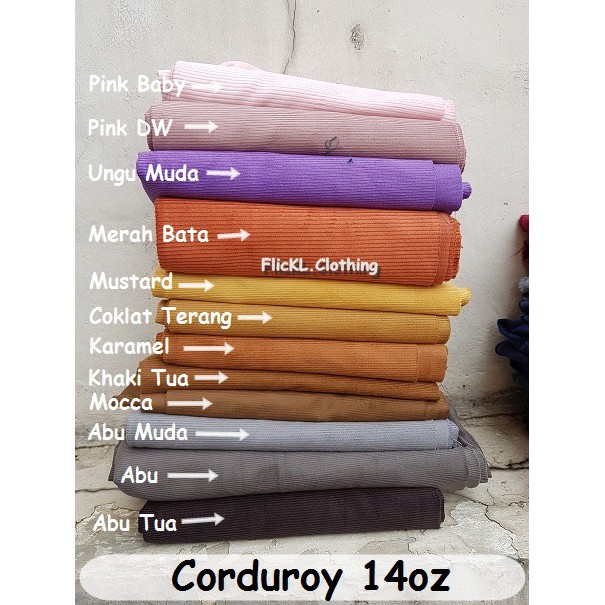 Bahan Kain Corduroy Katun Kain Corduroy Premium Tebal Jeans Denim Corduroy Berbulu Harga 0.5Meter 50Centimeter