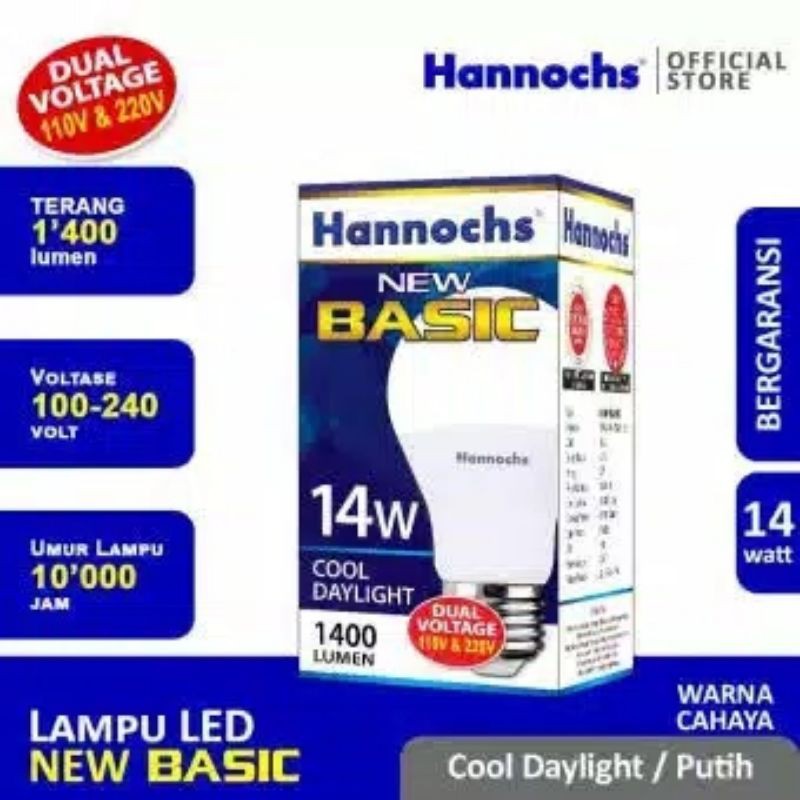 Lampu Bohlam Hannochs Led New Basic 14 Watt