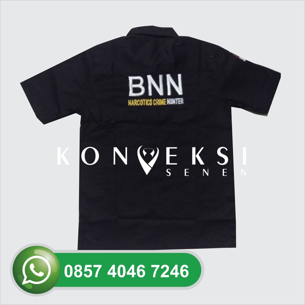 Kemeja BNN Full Bordir | Baju BNN Full Bordir | Seragam BNN Full Bordir Lengan Pendek Model terbaru