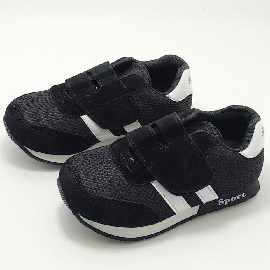  Sepatu  Anak  Cowok Cewek Sport Hitam Usia  2 3 4 5 6  7 Tahun  