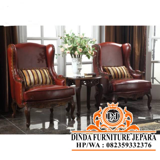 Kursi sofa tamu sofa santai kayu jatu busa tebal