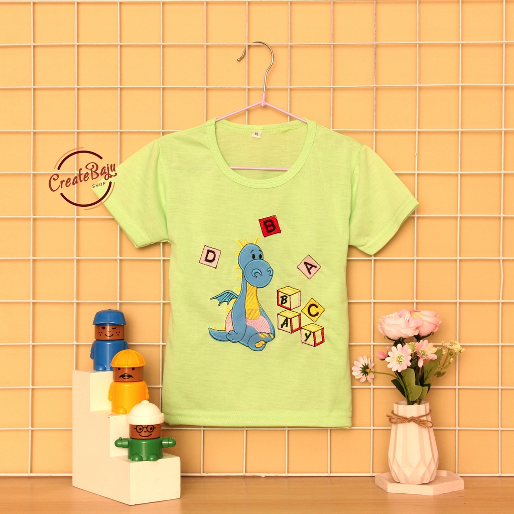 BAJU KAOS ANAK COWOK DINO ABCD 1-4 TAHUN TERMURAH ATASAN ANAK COWOK