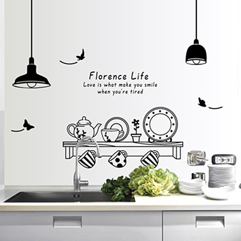 RELIZA Wall Sticker / Stiker Dinding Florence Life Lampu Kitchen Dapur AY9141 - JM7192