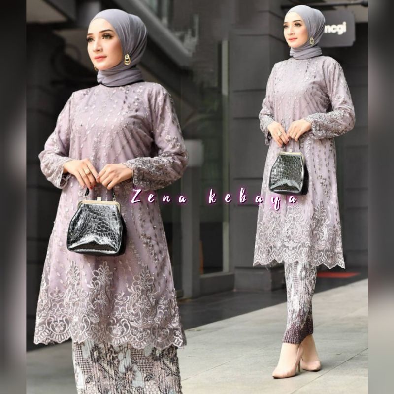 SET KEBAYA TUNIK TULLE BORDIR KEBAYA MODERN PESTA KONDANGAN KEBAYA WISUDA