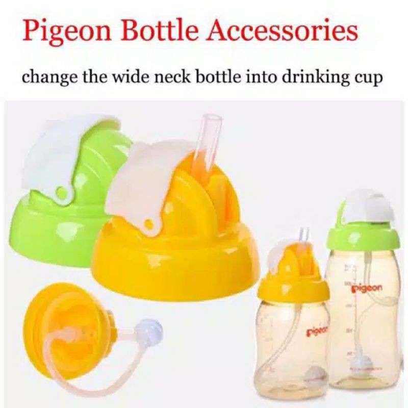 Aksesoris Tutup + Sedotan || Pegangan Botol Pigeon khusus Wide Neck