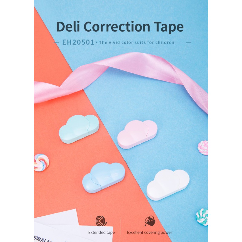 

Deli Correction Tape EH20501 - Tip Ex Tape bentuk awan lucu