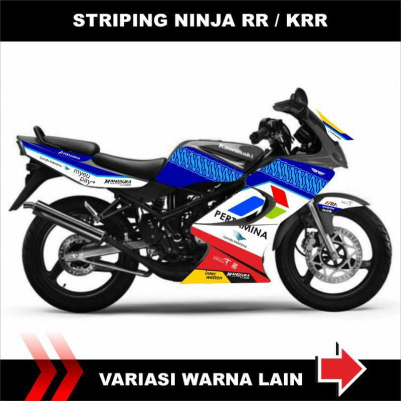 Striping Sticker Ninja RR / KRR / Stiker Variasi Motor Ninja RR Motif PERTAMINA MANDALIKA